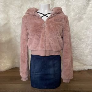 Rose Pink Furry Plush Jacket